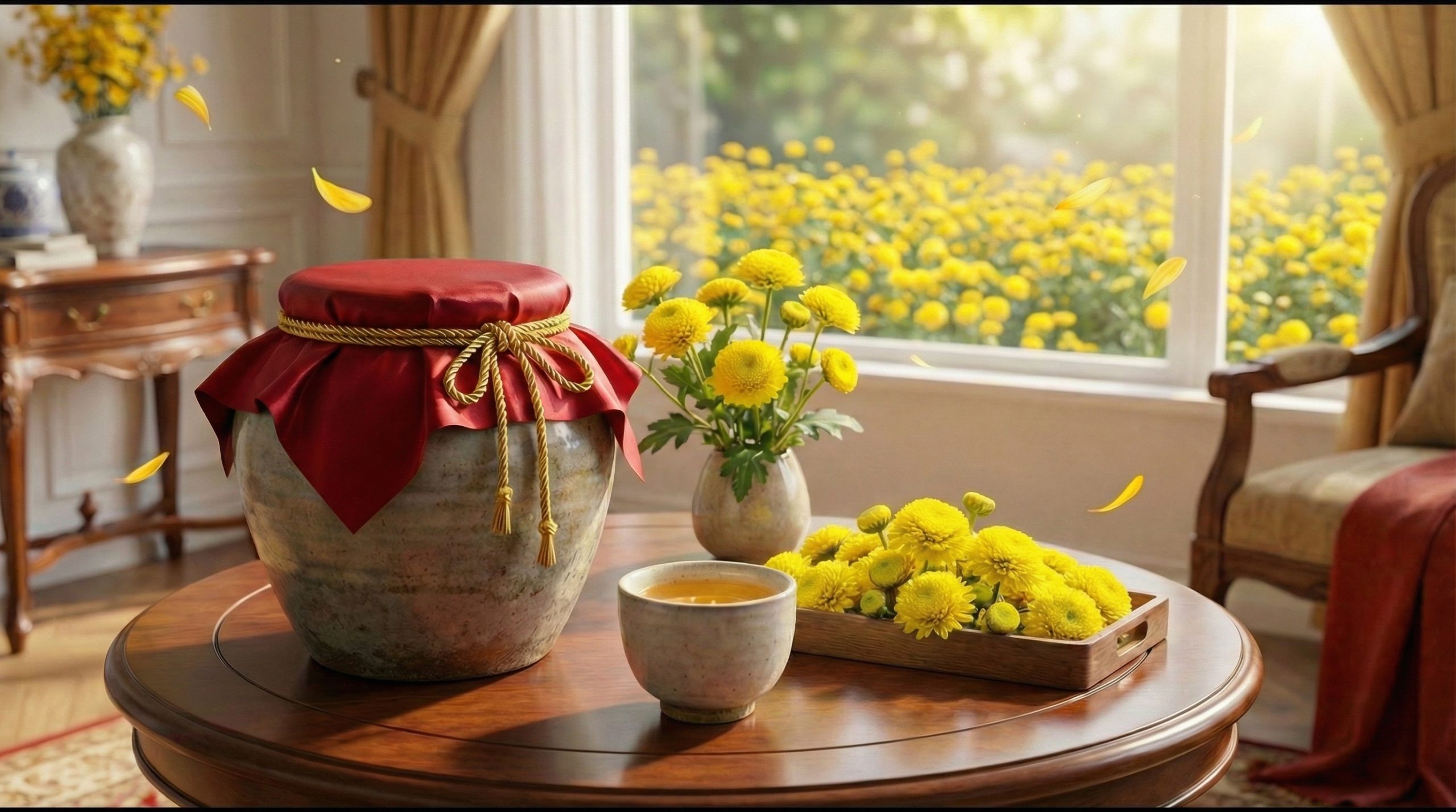 Hoàng Hoa Tửu - rượu ngâm hoa cúc chi