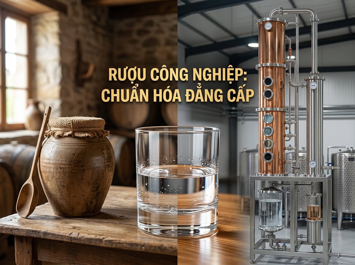 Sự kết hợp giữa truyền thống và công nghệ rượu công nghiệp hiện đại.